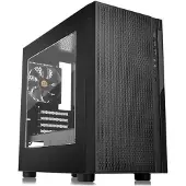 Thermaltake Versa H18 - Tower - micro ATX - genomskinlig sidopanel - ingen strömförsörjning (PS/2) - svart - USB/ljud