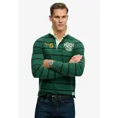 Superdry Double Emblem Stripe Rugby Pikétröja Med Lång ärm