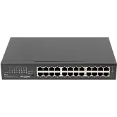 Lanberg RSGE-24 - Switch - ohanterad - 24 x 10/100/1000 - skrivbordsmodell, rackmonterbar