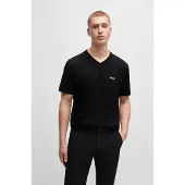BOSS för män. 50506347 T-shirt V svart (S), Casual, Bomull, Kort ärm