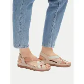 Pikolinos Sandal 'Cadaques' ljusbeige / konjak / guld