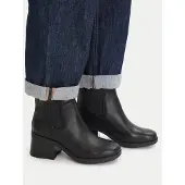 Timberland för kvinnor. TB0A424XW021 Bellevaux Chelsea boots i svart läder (40 W), Hud, 3 till 5 cm, Ingen, Casual
