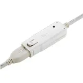 Roline USB-kabel USB 2.0 USB-A kontakt, USB-A uttag 12.00 m Vit Aktiv med signalförstärkning 12.04.1086