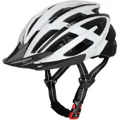 Wozinsky MTB-cykelhjälm med avtagbart visir och bakre USB-lampa M - Svart och vit