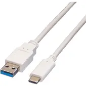Value USB-kabel USB 3.2 Gen1 USB-A kontakt, USB-C-kontakt 0.50 m Vit Skärmad 11.99.9010