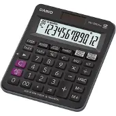 Casio MJ-120D Plus, Skrivbord, Grundläggande, 12 siffror, Batteri/solcell, Svart
