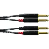 Cordial CFU 6 PP Audio Adapterkabel [2x Teleplugg 6.35 mm - 2x Teleplugg 6.35 mm] 6.00 m Svart