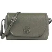 BOSS Grained faux-leather crossbody bag with Double B monogram