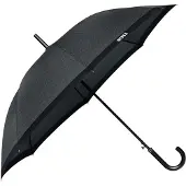 BOSS Dark-grey herringbone city umbrella with faux-leather handle