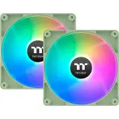 Thermaltake CT140 Reverse ARGB Sync PC Cooling Fan Matcha Green 2 Pack Chassi-fläkt Flerfärgad (B x H x D) 140 x 140 x 25 mm Inkl. RGB-belysningsstyrning