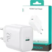 JOYROOM laddare JR-TCF24 nätansluten USB-C PD 30W QC SFC - vit