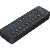 ORICO CT2U3-10AB 10-portars USB-A 3.0-hubb med strömbrytare – svart