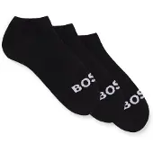 BOSS Three-pack of ankle-length socks with contrast logos