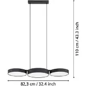 Eglo connect Smart LED-hänglampa Barbano-Z, svart dimbar, Svart, Vardagsrum / matsal, Metall, Modern, Smarta hem pendellampa