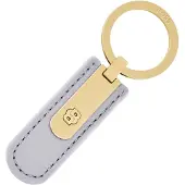 BOSS Grained lilac key ring with golden Double B hardware