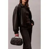 Calvin Klein Quilted Emblem Logo Chain Bag