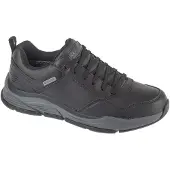 SKECHERS för män. 210021 Relaxed Fit Benago läder sneakers svart (42), Hud, Karta, Nyckelband, Casual