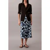 Calvin Klein Printed Satin Midi Skirt