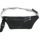 INF Hundkoppel Handsfree med Midjeväska Black