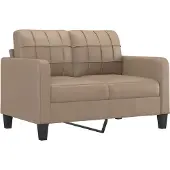 vidaXL 2-sitssoffa cappuccino 120 cm konstläder
