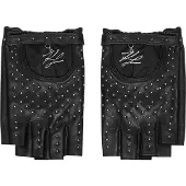 Karl Lagerfeld Torgvantar ' K/Autograph Fingerlose Handschuhe mit Nieten ' svart