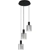 Eglo Glas pendellampa Gorosiba, dimbar, Svart, Vardagsrum / matsal, Glas, Pendellampa