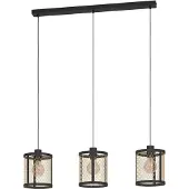 Eglo DELLOW TVÅLÅNG BORD 3xE27 L880 svart/mässing