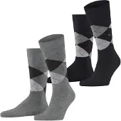 Burlington Sockor gråmelerad / mörkröd / svart
