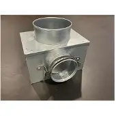 Lindab InDomo väggbox PVWU 125 för reglerventil Ø125 mm med 1 utgång Ø76 mm Safe-tätning för slanganslutning LFPE76/LFPEB76