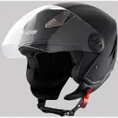 Vevor Motorcykelhjälm, 3/4-sidig, Smart Street ABS och högdensitetshjälm med Bluetooth-kommunikation och utbytbara linser, DOT-godkänd bekväm motocrosshjälm, lämplig för ungdomar och vuxna