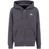 Alpha industries Sweatshirt 'Basic Zip' mörkgrå / vit