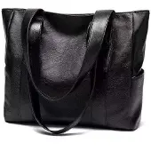 INF Chic Svart PU Läder Tote Bag - Mångsidig & Rymlig
