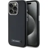 Karl Lagerfeld FW MagSafe iPhone 15 Pro-fodral med metallplatta - Svart