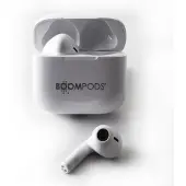 Boompods Bassline Compact In Ear hörlurar Bluetooth Vit Headset, Ljudanpassning , Volymkontroll, Svettresistent, Tocuh-styrning