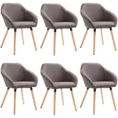 vidaXL Matstolar 6 st taupe tyg