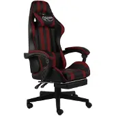 vidaXL Spelstol och fotstöd Svart/bordeaux Syntetläder