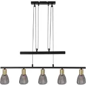Naeve Glas pendellampa Lindita, Aluminium / grå / zink, Vardagsrum / matsal, Glas, Pendellampa