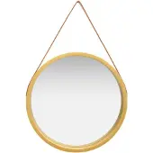 vidaXL Väggspegel med rem 60 cm guld