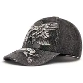 Ed Hardy Distressed Brave Hearts Cap, svart