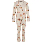 Trendyol Pyjamas ljusbeige / brun / ljusbrun / vit