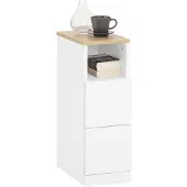 SoBuy Sidobord Vit 2 Lådor FBT149-WN