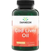 Swanson Health Torskleverolja, Dubbel styrka, 250 mjukkapslar