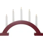 Star Trading Batteridriven ljusstake ABBE | 5-arm | trä | röd []
