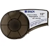 Brady M21-500-7425 polypropentejp | svart text - vit tejp | 12,7mm x 6,40m (original)