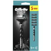 Gillette Mach3 Charcoal rakapparat + rakhuvuden 5 st
