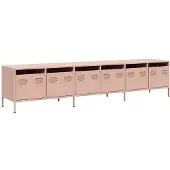 vidaXL Tv-bänk rosa 202x39x43,5 cm kallvalsat stål
