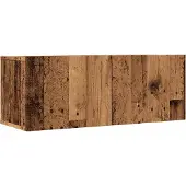 vidaXL Väggmonterad tv-bänk 2 st gammalt trä 80x30x30 cm