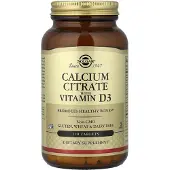 Solgar , Kalciumcitrat med Vitamin D3, 120 Tabletter