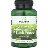Swanson Health , Hög absorption Ashwagandha & Svartpeppar, 120 kapslar