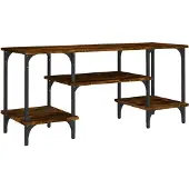 vidaXL Tv-bänk rökfärgad ek 102x35x45,5 cm konstruerat trä